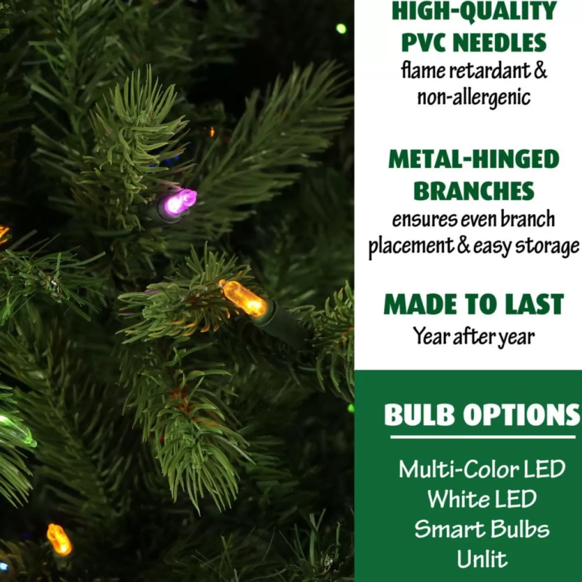 Fraiser Hill Farms Christmas Trees | 9-Ft. Foxtail Pine Christmas Tree With Multi-Color Led String Lighting