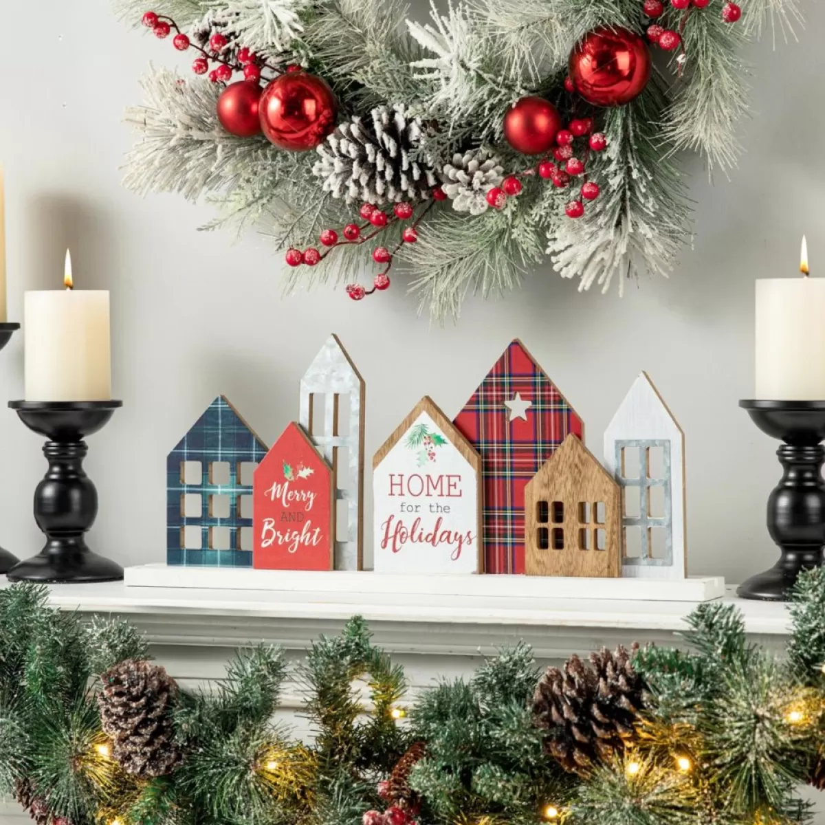 Glitzhome Indoor Decor | 20In L Christmas House Wooden Decor