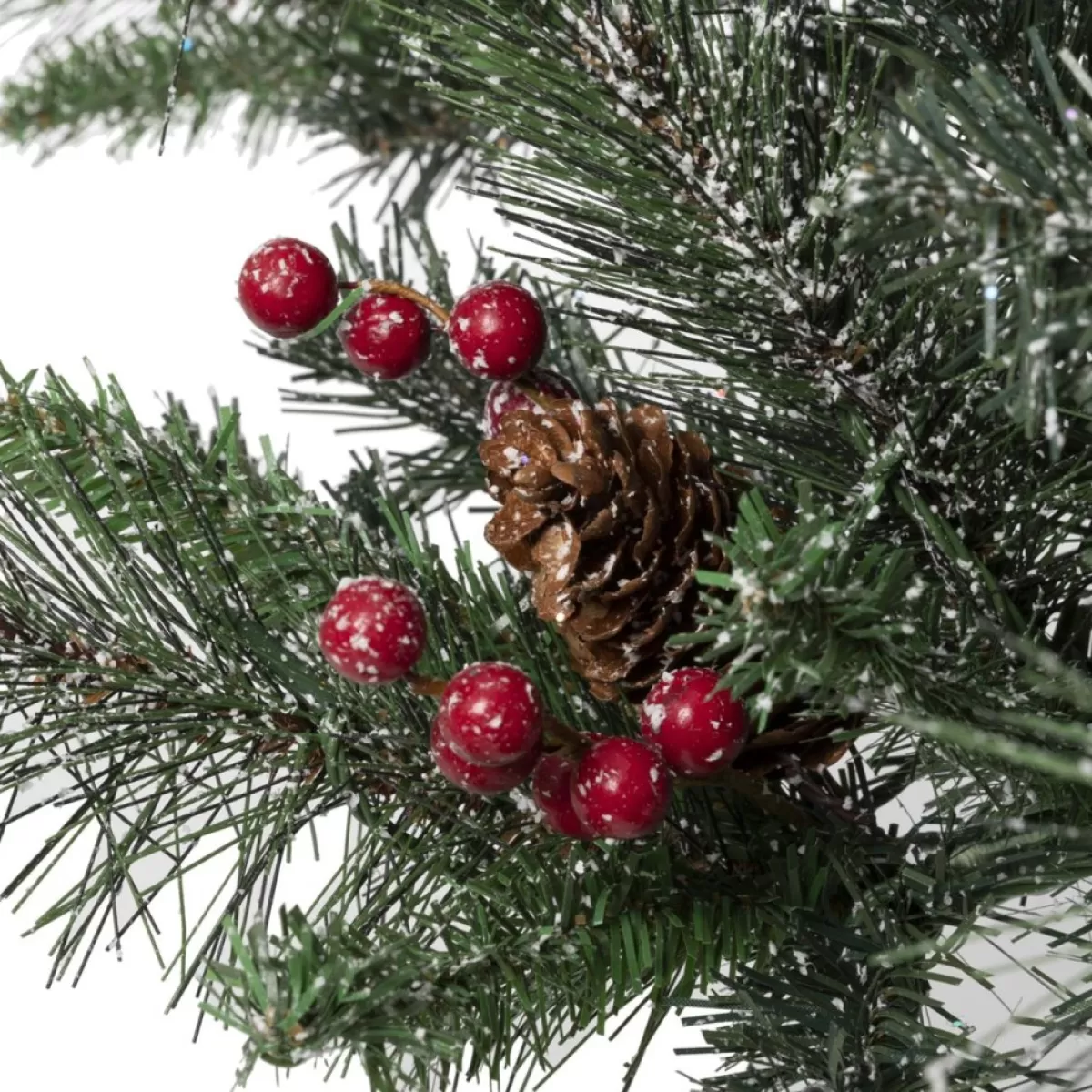 Glitzhome Christmas Trees | Set Of Two 4Ft Flocked Christmas Tree With 100 Warm White