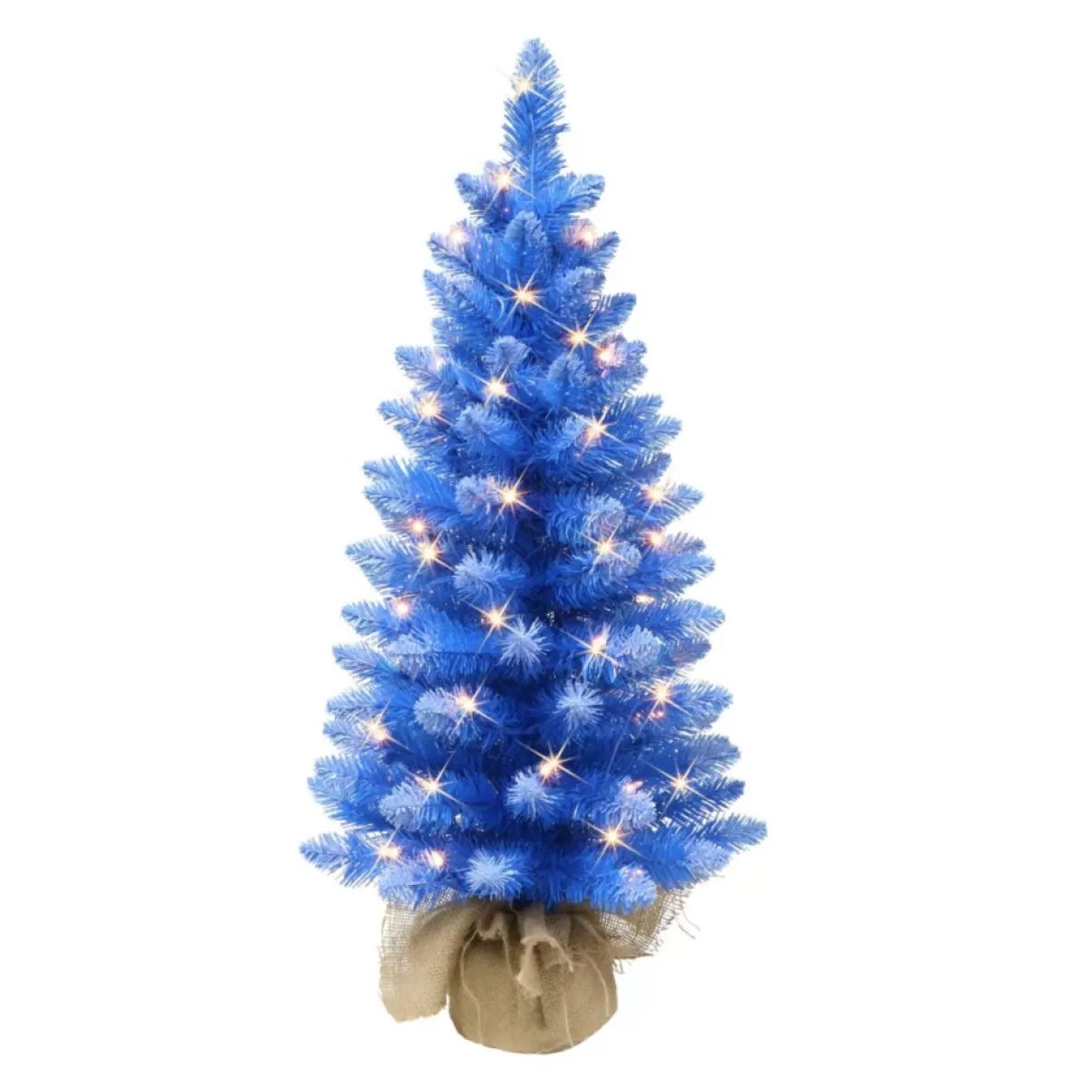 Puelo International Christmas Trees | Puleo International 3' Pre-Lit Fashion Blue Tree In Burlap