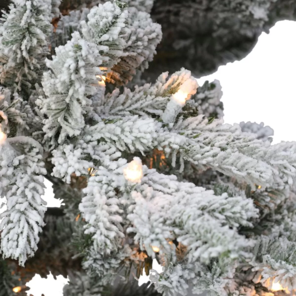 Puelo International Christmas Trees | Puleo International 7.5' Pre-Lit Slim Flocked Utah Fir Tree